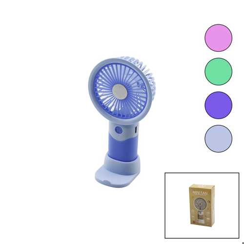 USB ŞARJLI MİNİ EL FANI ÇAP:8.4 - Y:16CM SABİT BAŞLIK 3-KADEME HIZT ELEFONLUKLU MASAÜSTÜ AYAK VANTİL