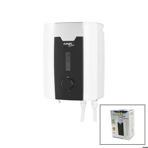 JUMBO PREMİUM BEYAZ SU ISITICI ELEKTRİKLİ ŞOFBEN DUŞ BAŞLIK 7 EMNİYET TERMOSTAT 3 KADEMELİ 8000W (41