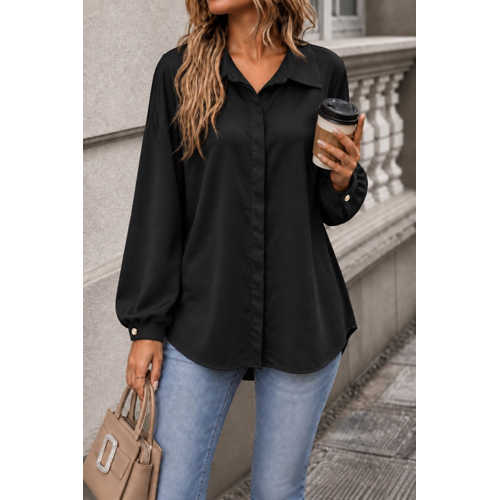 KADIN SIYAH OVERSIZE GÖMLEK