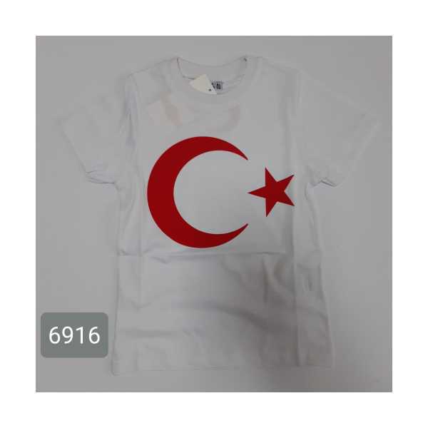 BEYAZ ÖN ARKA AYYILDIZI TİŞÖRT (29 EKİM) (30 AĞUSTOS) (23 NİSAN) (UNİSEX) (ÇOCUK) (4 MEVSİM)  TUHFET