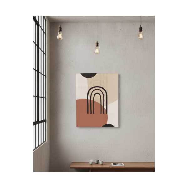 MINIMAL KEMER GEOMETRIK KANVAS TABLO – BOHO SOYUT DUVAR DEKORU