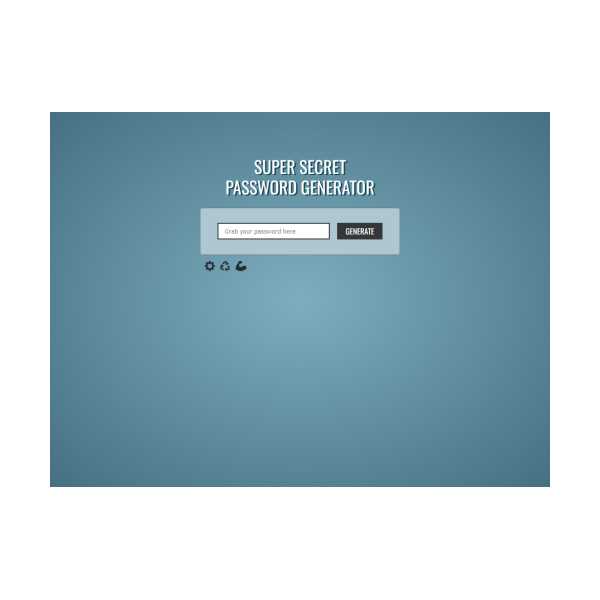  SUPER SECRET PASSWORD GENERATOR 