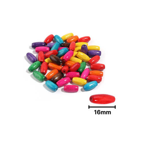 AHŞAP BONCUK RENKLİ ASKILI 16MM OVAL B6200