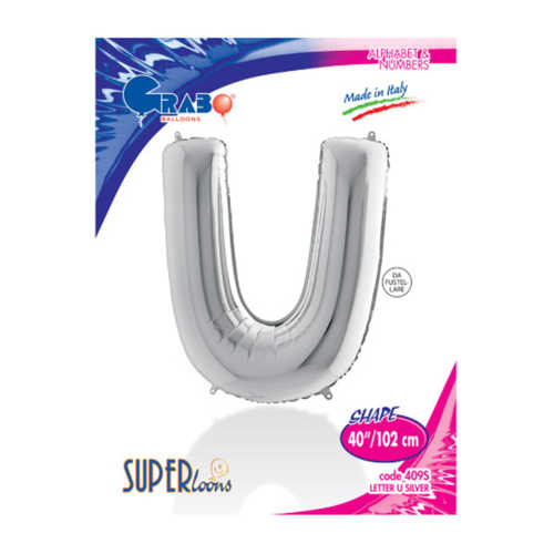 KİKAJOY HARF FOLYO BALON 40" GÜMÜŞ -U-