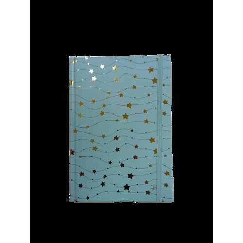 PRESTİJ S. KAPAK 14X20 LASTİKLİ DEFTER YLDZLI MAVİ