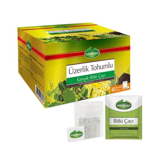 MİNDİVAN ÜZERLİK TOHUMLU ÇAY 40'LI İPLİ ZARFLI (KARIŞIK BİTKİ ÇAYI) SÜZEN POŞET
