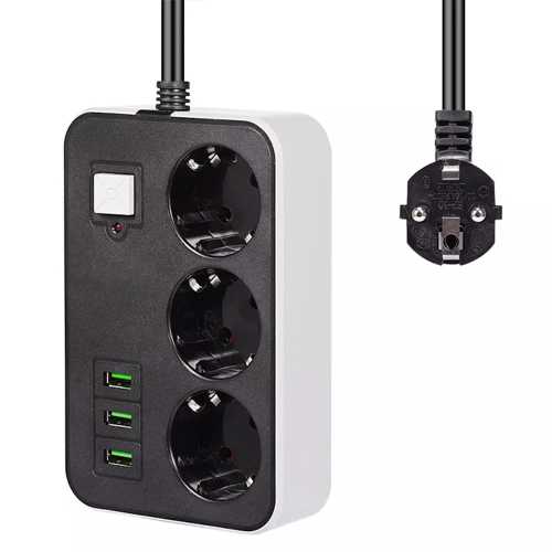 3 USB’Lİ 3’LÜ 1.8 M AKIM KORUMALI PRİZ (4172)