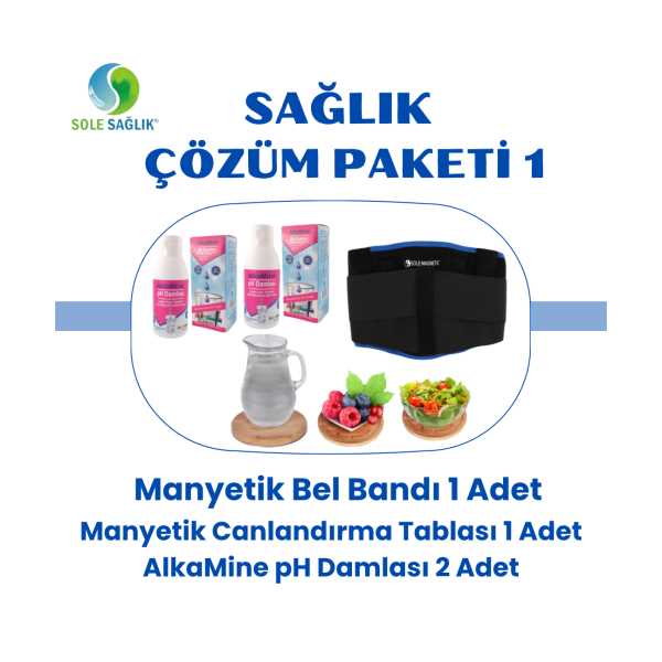 SOLE SAĞLIK ÇÖZÜM PAKETİ 1 (MANYETİK BEL BANDI 1 ADET, CANLANDIRMA TABLASI 1 ADET, ALKAMİNE 2 ADET)