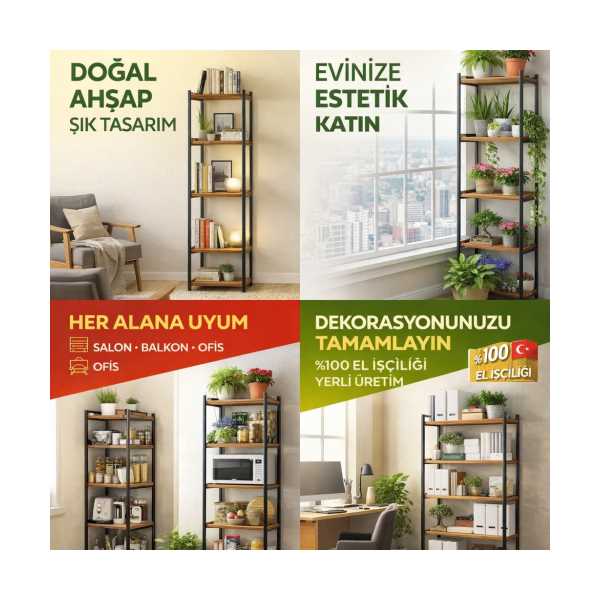 SEDEFİRA METAL SAKSI RAFI ÇİÇEKLİK SAKSI STANDI ÇOK AMAÇLI RAF KİTAPLIK MUTFAK VE BANYO RAFI