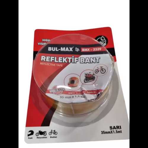 BUL-MAX REFLEKTİF BANT 35MMX1,5M SARI BMX-3339
