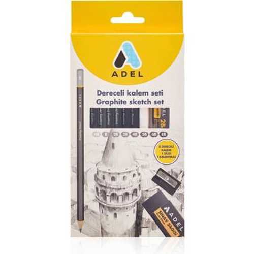 ADEL DERECELİ KALEM SETİ, 8Lİ (FSC)