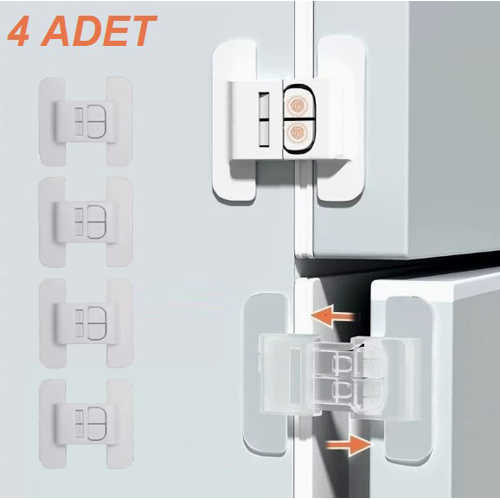 4 ADET BUZDOLABI, ÇEKMECE VE DOLAP KAPAĞI ÇOCUK KİLİDİ (4172)