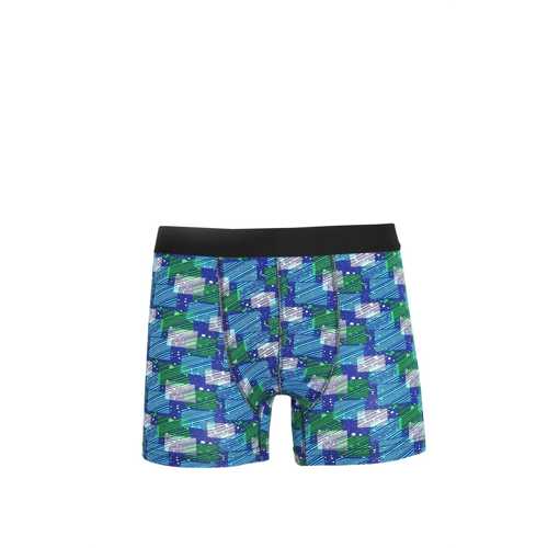 ERKEK PENYE LIKRALI DESENLI BOXER MAVI