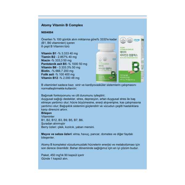 ATOMY VİTAMİN B COMPLEX