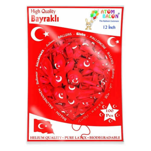 ATOM BALON BASKILI 12" 100LÜ