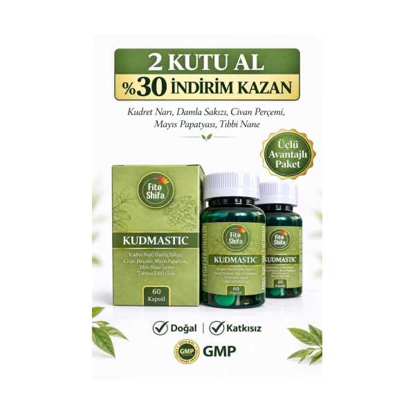 KUDMASTİC (KUDRET NARI, DAMLA SAKIZI) 60 KAPSÜL (2'Lİ SET)