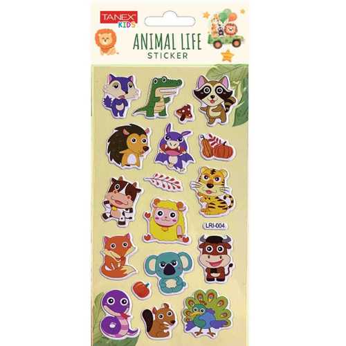 TANEX TNX-5093 ANIMAL LIFE STİCKER-6 PUFFY STİCKER
