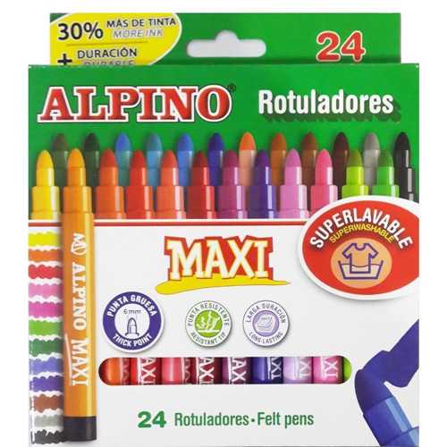 ALPİNO KEÇELİ BOYA KALEMİ MAXİ 24LÜ RENK AR000007
