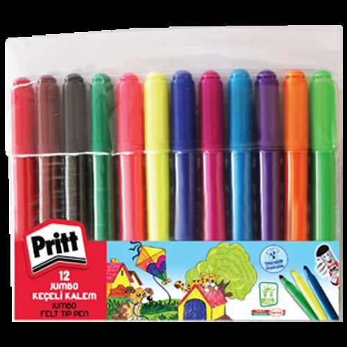 PRİTT JUMBO KEÇELİ BOYA KALEMİ 12 RENK