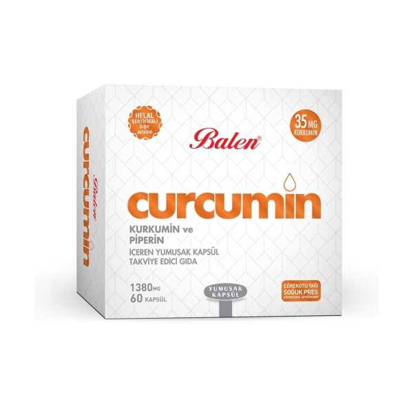 BALEN CURCUMİN KURKUMİN VE PİPERİN YUMUŞAK KAPSÜL 1380 MG X 60 KAPSÜL