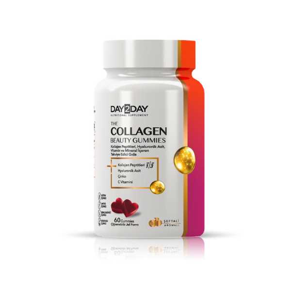 ORZAX DAY2DAY THE COLLAGEN BEAUTY GUMMİES 60 ADET ÇİĞNENEBİLİR JEL ŞEFTALİ AROMALI 