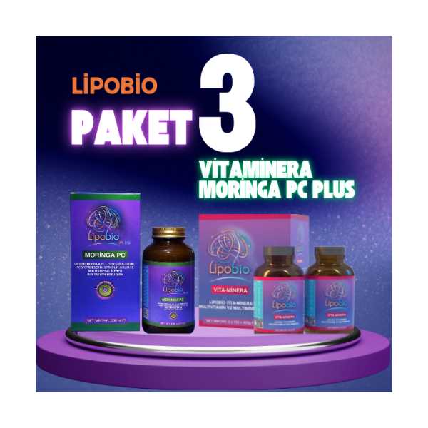LİPOBİO PAKET 3 (MORİNGA PC PLUS (300 ML) +VİTA MİNERA (2X150GR)) 