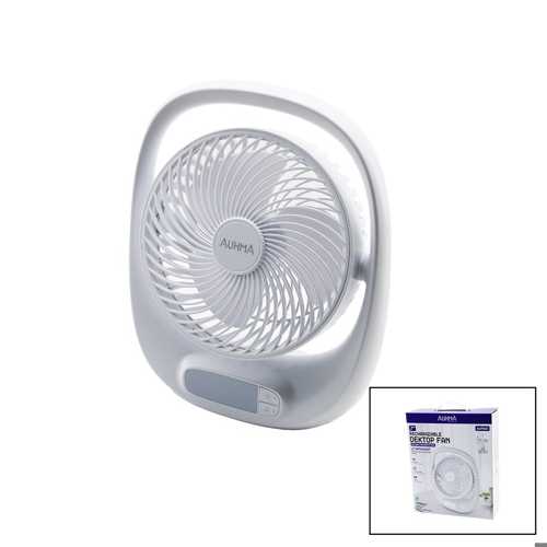 USB 7 İNÇ- 20CM MASA ÜSTÜ FAN VANTİLATÖR IŞIKLI 5W 180 DERECE 3 KADEME HIZ - 3 PERVANE STAND=24.8X30