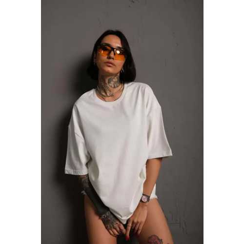 24/1 DÜZ A KALITE OVERSIZE T-SHIRT - BEYAZ