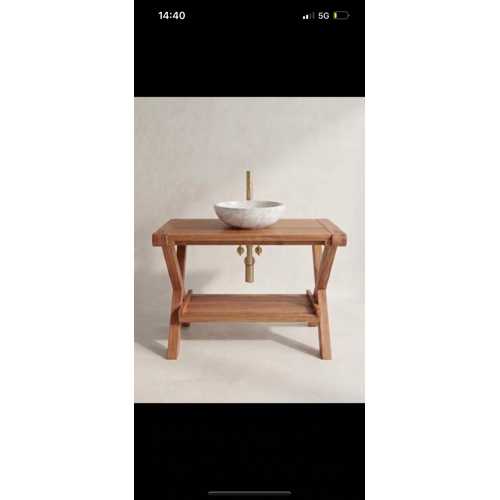 MASİF AHŞAP BANYO DOLABI WİTH RAF, RUSTİK ÇİFTLİK EVİ WASHSTAND
