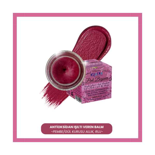 KUATRA PİNK BEGONİA DOĞAL İÇERİKLİ NEMLENDİRİCİ - ANTİOKSİDAN IŞILTI VEREN BALM (RUJ - ALLIK - GÖZ F