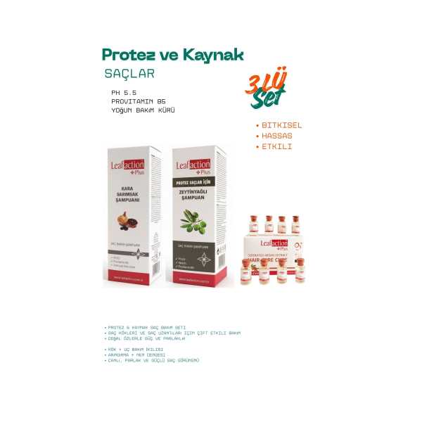 LEAF ACTION PROTEZ VE KAYNAK SAÇLAR 3 LÜ BAKIM SETİ