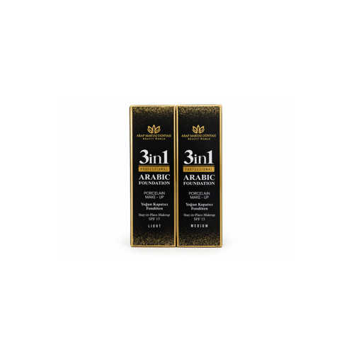 3IN1 ARABIC FOUNDATION 2’LI SET LIGHT + MEDIUM – YOĞUN KAPATICI FONDÖTEN SPF 15