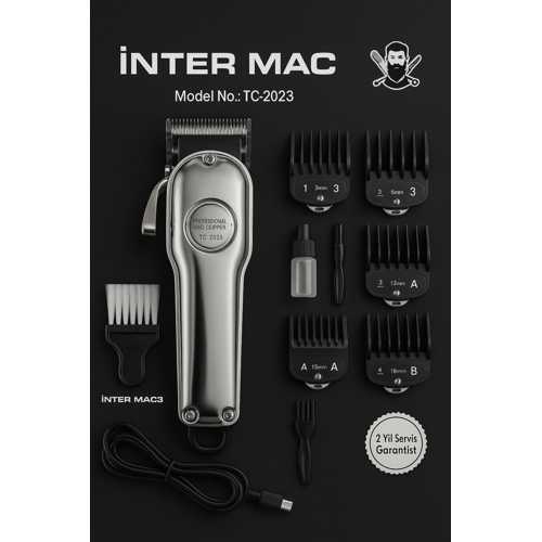 İNTER MAC3 TC-2023 PROFESYONEL ŞARJLI TIRAŞ MAKİNESİ ÇOĞUNLUĞUN TERCİHİ