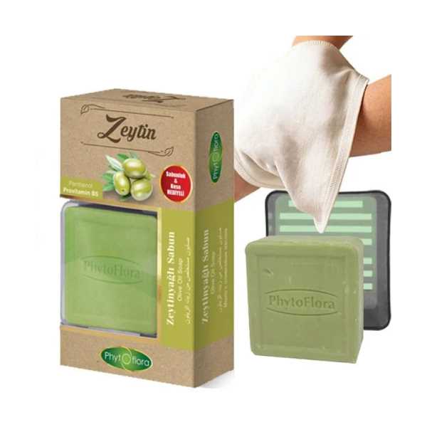  PHYTOFLORA ZEYTİNYAĞLI SABUN KESE VE SABUNLUK HEDİYELİ SET