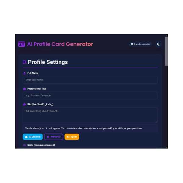 AI PROFİLE CARD GENERATOR
