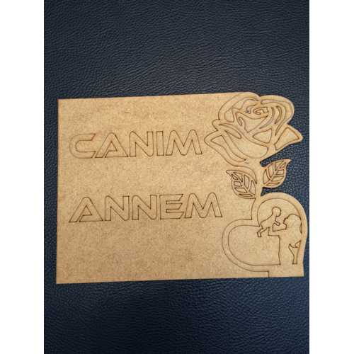 ESMAY CANIM ANNEM YAZILI GÜLLÜ MDF BOYAMA 16X20
