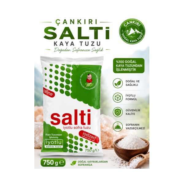 ÇANKIRI SALTİ SOFRALIK RAFİNE TUZ 750 GR
