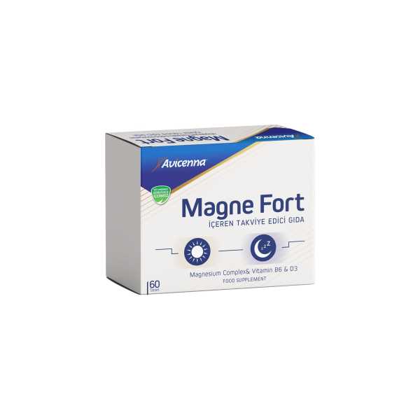 MAGNE FORT MAGNEZYUM KOMPLEKS & B6 & D3 VİTAMİNİ İÇEREN SET TAKVİYE EDİCİ GIDA 60 TABLET 