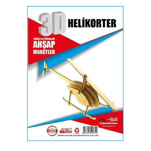 ALSA 3D AHŞAP MAKET YAP BOYA HELİKOPTER