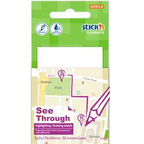 HOPAX STİCKN YAPIŞKANLI NOT KAĞIDI 76X51 Y.SAYDAM