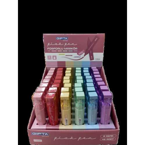 GIPTA FOSFORLU MARKÖR PİCKPEN 6 RENK -48-