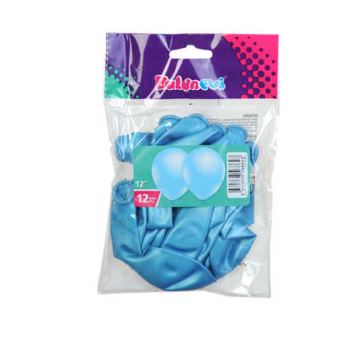BALONEVİ BALON METALİK MAVİ 12" 12Lİ