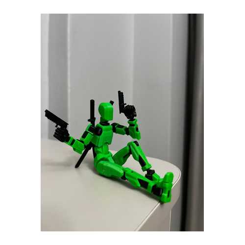ROBOT DUMMY OYNAR EKLEMLI HAREKETLI OYUNCAK AKSIYON FIGÜRÜ BARDAK HEDIYELI 3D 13 CM YEŞIL SIYAH