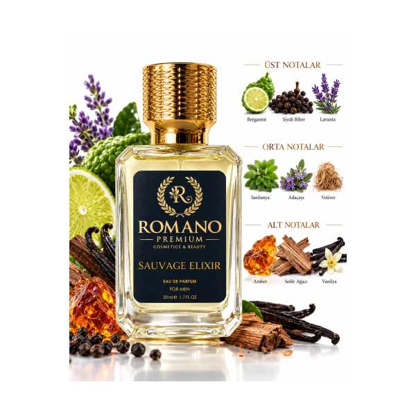 ROMANO PREMİUM SAUVAGE EL ELİXİR 50 ML ERKEK PARFÜM KALICI EDP