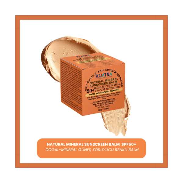 KUATRA SPF 50+ DOĞAL-MİNERAL GÜNEŞ KORUYUCU RENKLİ BALM