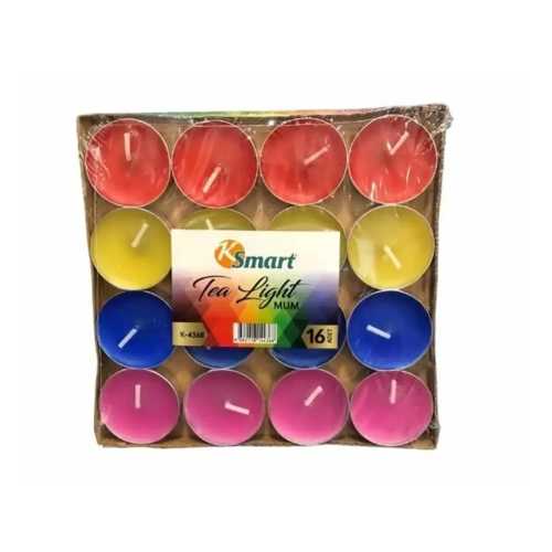 KSMART TEALİGHT MUM KARIŞIK RENK 16 LI K-4368