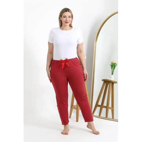 KADIN BÜYÜK BEDEN MERCAN PAMUKLU RAHAT KALIP EV GIYIM PIJAMA ALTI