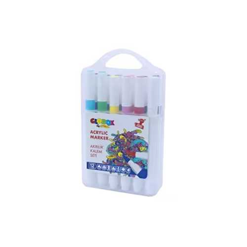 GLOBOX AKRİLİK KALEM SETİ 12 RENK