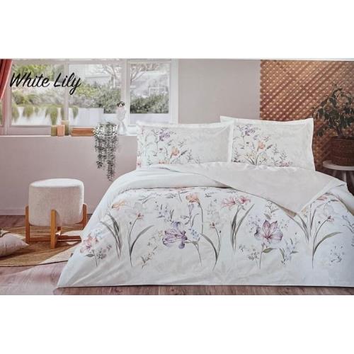 ÖZDILEK ÇIFT KIŞILIK RANFORCE NEVRESIM TAKIMI WHITE LILY