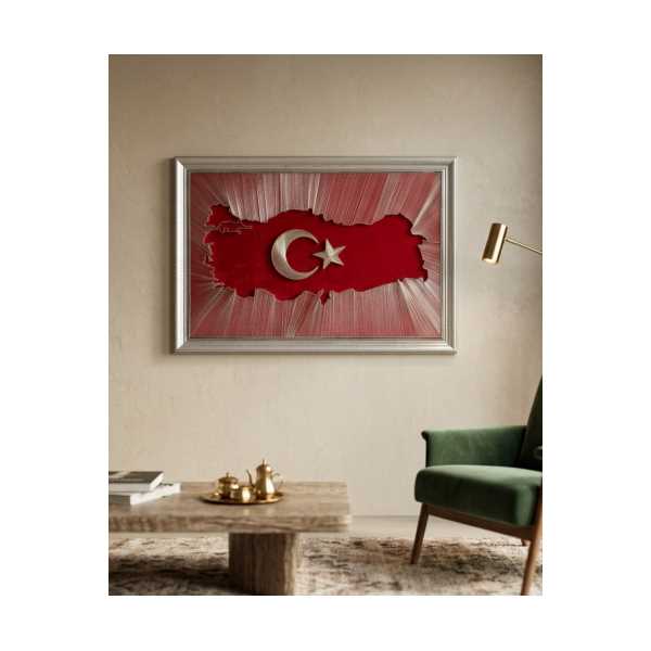 FİLOGRAFİ TÜRKİYE HARİTASI TABLO  100X70 CM